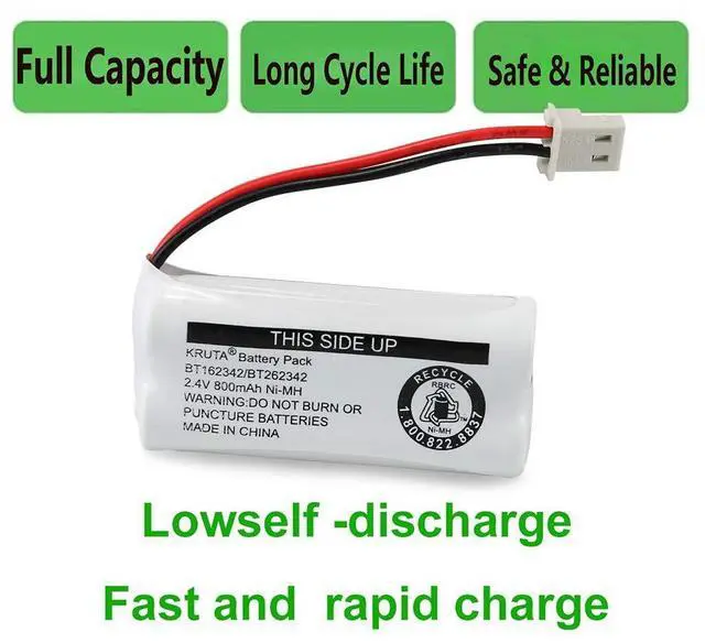 Alt view image 6 of 7 - _Mega Brand BT162342 BT262342 Cordless Phone Batteries Compatible with BT183342 BT283342 BT166342 BT266342 VTech CS6114 CS6419 CS6719 at&T EL52300 CL80111 Handset Telephone (Pack of 2)