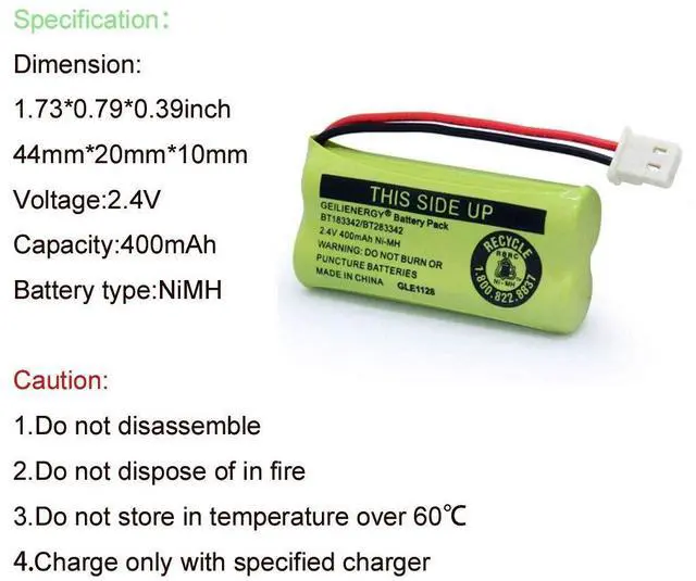 Alt view image 2 of 7 - _Mega Brand BT162342 BT262342 Battery Compatible with BT183342 BT283342 BT166342 BT266342 Vtech CS6114 CS6419 CS6719 with AT&T EL52300 CL80112 CS6719-2 Cordless Handsets (Pack of 4)
