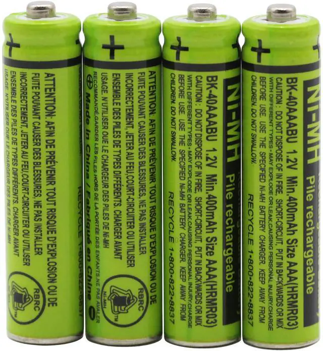 Main image of _Mega Brand 4-Pack BK-40AAABU 1.2V 400mAh Replacement Battery Pack for Panasonic Cordless Phone Handset BK40AAABU