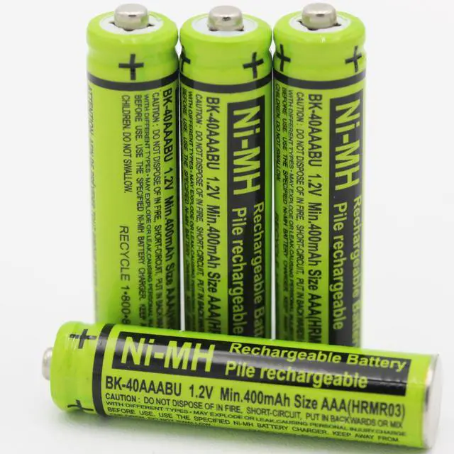 Alt view image 2 of 6 - _Mega Brand 4-Pack BK-40AAABU 1.2V 400mAh Replacement Battery Pack for Panasonic Cordless Phone Handset BK40AAABU