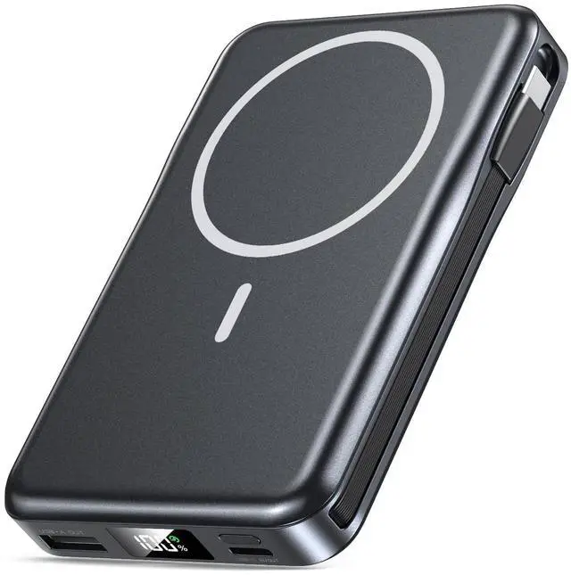 Main image of _Mega Brand Magnetic Portable Charger, 10000mAh Power Bank, 5 in 1 Portable Charger with Built in Cable, 20W Fast Charging for Magsafe Battery Pack Compatible with iPhone 16/15/14/13 Pro/Pro Max