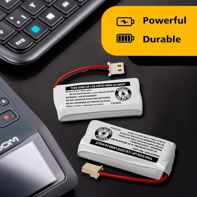 Alt view image 5 of 6 - _Mega Brand 2-Pack BT162342/BT262342 2.4V 300mAh Battery Packs for VTech Cordless Phone