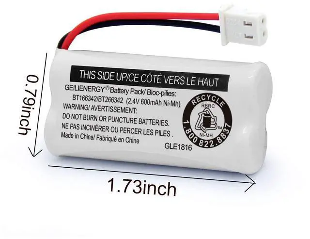 Alt view image 3 of 7 - _Mega Brand BT162342 BT262342 Battery Compatible with BT183342 BT283342 BT166342 BT266342 VTech CS6114 CS6419 CS6719 at&T EL52300 CL80111 Cordless Phone(Pack of 2)
