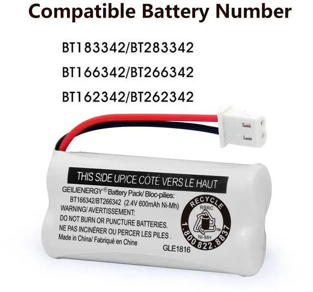 Alt view image 5 of 7 - _Mega Brand BT162342 BT262342 Battery Compatible with BT183342 BT283342 BT166342 BT266342 VTech CS6114 CS6419 CS6719 at&T EL52300 CL80111 Cordless Phone(Pack of 2)