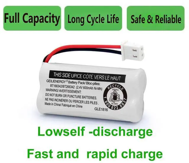 Alt view image 6 of 7 - _Mega Brand BT162342 BT262342 Battery Compatible with BT183342 BT283342 BT166342 BT266342 VTech CS6114 CS6419 CS6719 at&T EL52300 CL80111 Cordless Phone(Pack of 2)