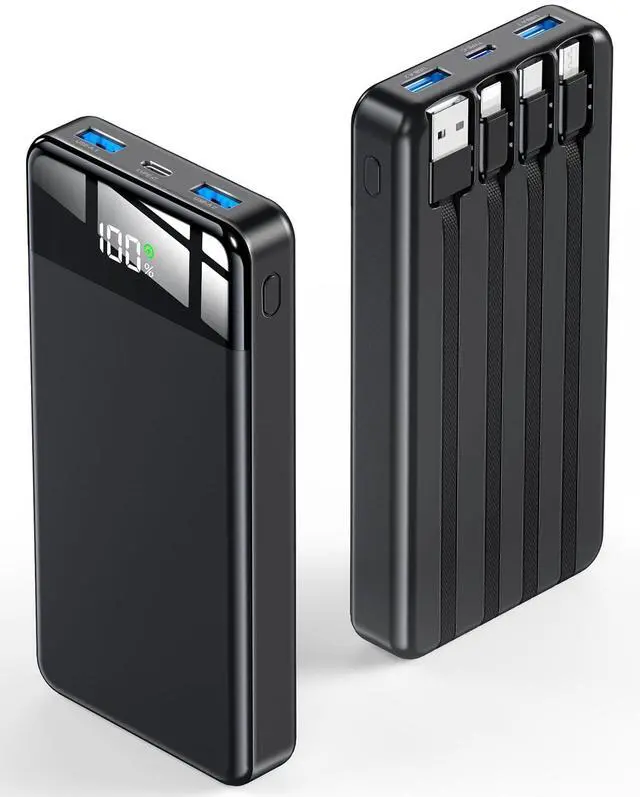 Alt view image 7 of 7 - _Mega Bran Portable Charger 35000mAh Power Bank - Portable Battery with 4 Built in Cables, 22.5W Fast Charging Battery Pack Compatible with iPhone 16 15 14 13 Samsung Android Phone etc (1 Pack, Black)