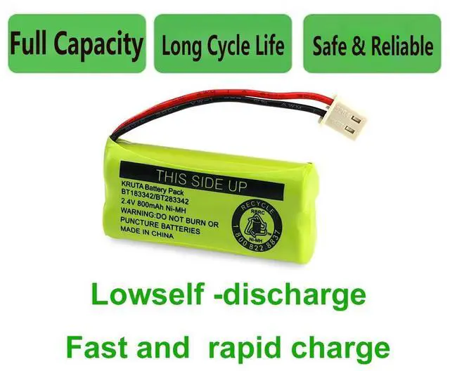 Alt view image 6 of 7 - _Mega Brand BT183342 BT283342 BT166342 BT266342 BT162342 BT262342 Battery Compatible with VTech CS6114 CS6419 CS6719 AT&T EL52300 CL80112 VTech CS6719-2 Cordless Handsets