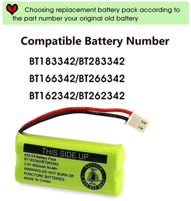 Alt view image 5 of 7 - _Mega Brand BT183342 BT283342 BT166342 BT266342 BT162342 BT262342 Battery Compatible with VTech CS6114 CS6419 CS6719 AT&T EL52300 CL80112 VTech CS6719-2 Cordless Handsets