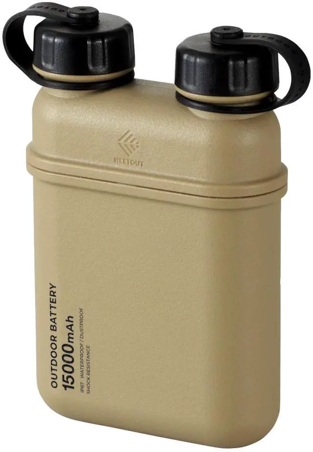 Main image of _Mega Brand NESTOUT Rugged Power Bank, 15000mAh Outdoor Charger, 32W USB-C Fast Charging PD, Waterproof IP67, Durable Shockproof, Battery Pack for iPhone Tablet Hiking Travel Camping (Beige, 15000mAh)