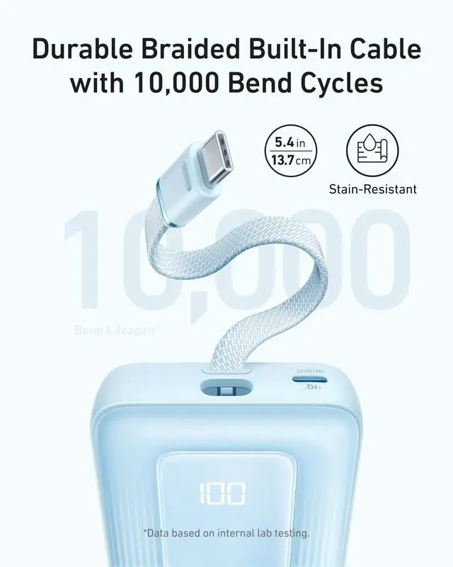 Alt view image 3 of 6 - _Mega Brand Portable Charger, 10,000mAh 30W Power Bank, USB-C in and Out Fast Charging Battery Pack, Travel Essential Phone Power Bank, for iPhone 16/15, iPad, MacBook, Galaxy, Google, and More