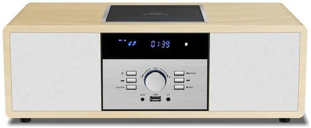 Main image of _Mega Brand Bluetooth Stereo System for Home with CD Player, Vintage Wooden Hi-Fi Music System with Bluetooth, FM Radio, AUX & USB Input, Remote Control, Compact Radio & Stereo