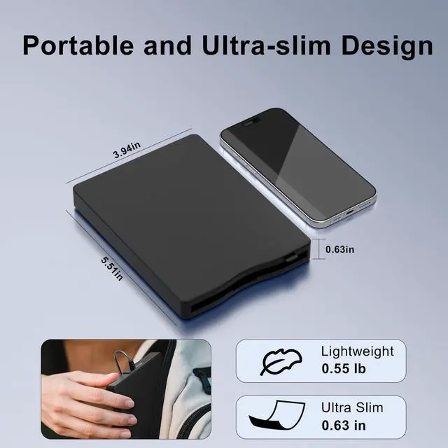 Alt view image 5 of 7 - _Mega Brand Floppy Disk Reader,External Floppy Drive, 3.5" USB &Type C Floppy Disk Reader Portable 1.44 MB FDD for PC, Laptop and Desktop Compatible with Windows 2000/XP/Vista/7/8/10/11