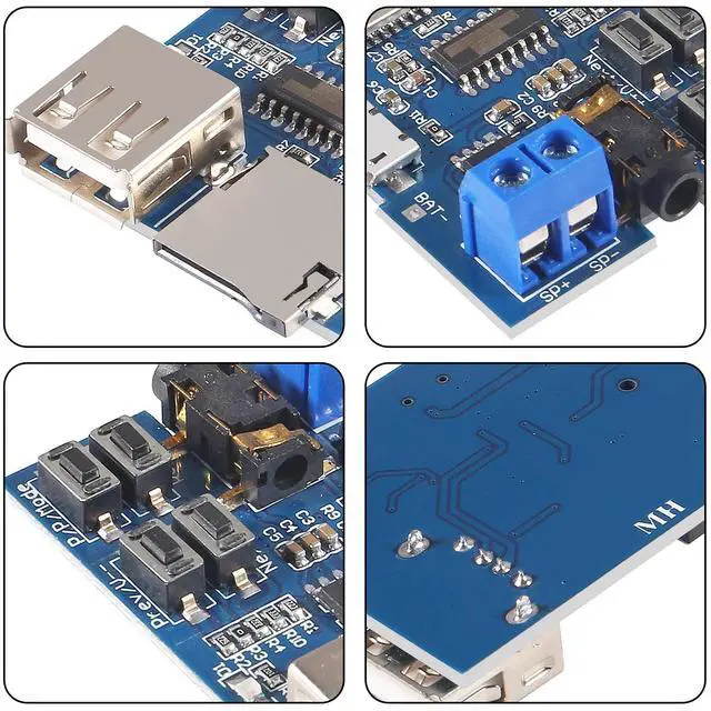 Alt view image 2 of 5 - 5PCS TF Card U Disk Play MP3 Decoder Player Module with Audio Amplifier Audio Decoding Player Module Micro USB 5V Power Supply