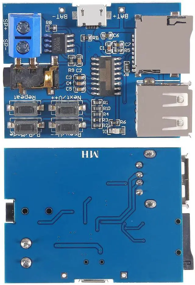 Alt view image 5 of 5 - 5PCS TF Card U Disk Play MP3 Decoder Player Module with Audio Amplifier Audio Decoding Player Module Micro USB 5V Power Supply