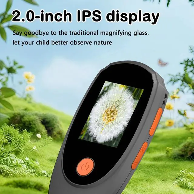Alt view image 5 of 7 - _Mega Brand Handheld Digital Microscope with 2.0 Inch IPS Color Screen,Portable Magnifying Glass for Kids,500x Magnification,8 Adjustable 3-Level LED Lights,USB Compatible with PC Windows and Mac OS