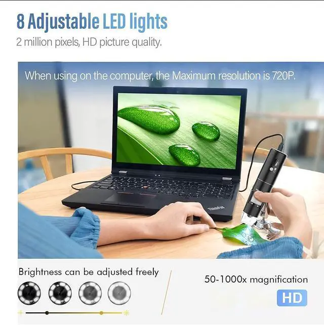 Alt view image 3 of 6 - _Mega Brand Wireless Digital Microscope,50X-1000X Magnification WiFi Portable Handheld Microscopes with Adjustable Stand HD USB Microscope Camera Compatible with iPhone Android Windows Mac Computer