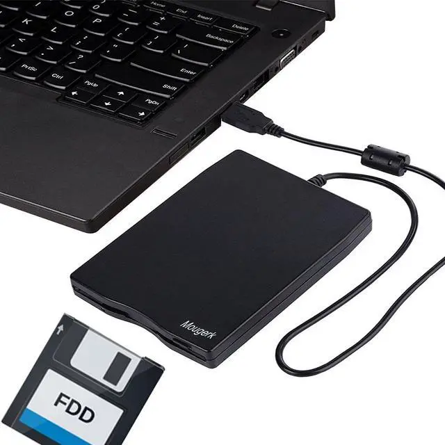 Alt view image 2 of 7 - _Mega Brand 3.5" External Floppy Diskette USB Drive - 1.44 MB FDD Portable Plug and Play for Laptops, Desktops, and Notebooks (Black)