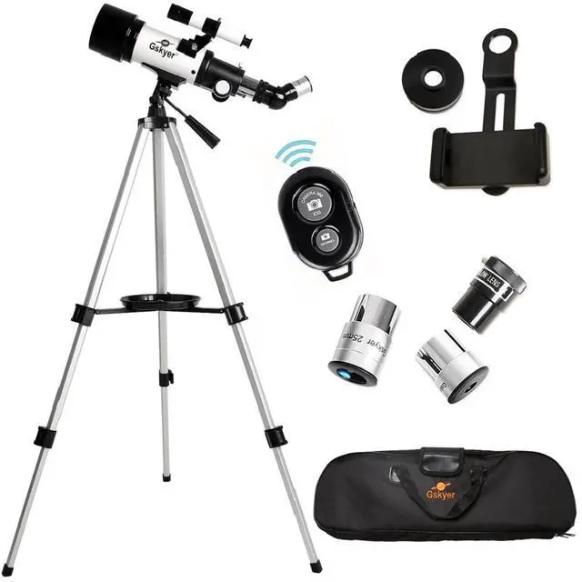 Alt view image 2 of 7 - Telescope, 70mm Aperture 400mm AZ Mount Astronomical Refracting Telescope for Kids Beginners - Travel Telescope with Carry Bag, Phone Adapter and Wireless Remote.