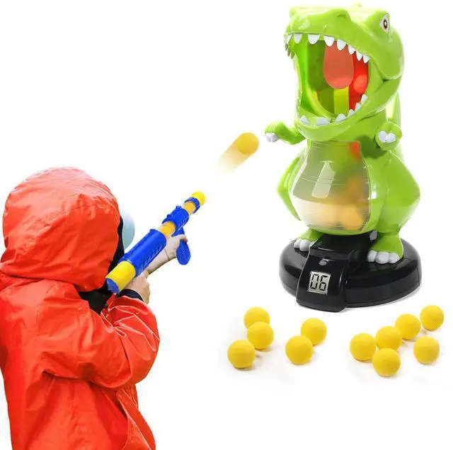 Main image of _Mega Brand Dinosaur Shooting Toys for Boys 5 6 7 8 9 Years Old, Electronic Kids Target Games w/ Air Pump Gun, LCD Score Record, Sound, 24 Foam Balls, Birthday Party Favor,Christmas Gifts for Toddlers