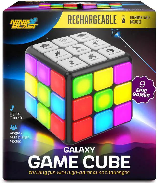 Main image of _Mega Brand Rechargeable Game Activity Cube - Toys for Boys and Girls - 9 Fun Brain & Memory Games - Birthday Gifts for Age 6, 7, 8, 9, 10, 11, 12 Year Old Kids Teens - Best Boy Toy Gift Ideas