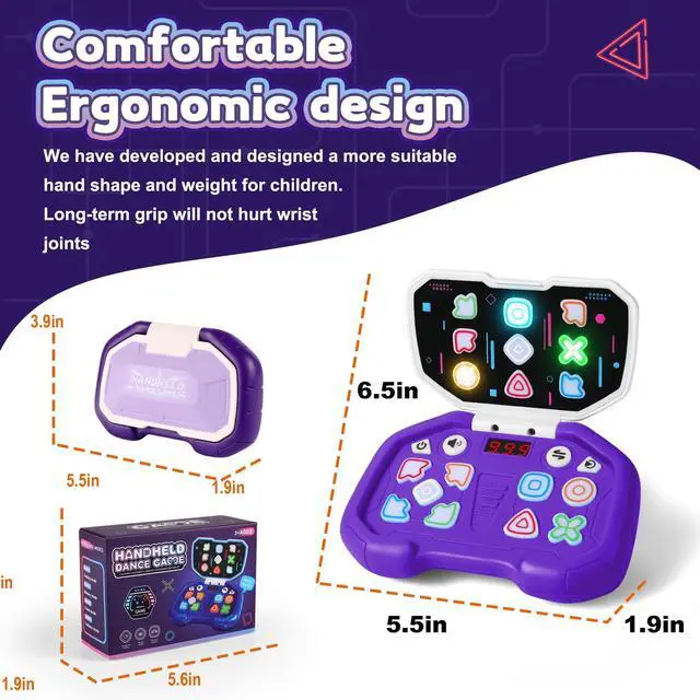 Alt view image 7 of 7 - _Mega Brand Fast Push Puzzle Game for Kids Age 3-12, Light Up Brain & Memory Games Electronic Handheld Pop Fidget Games Toys for Boys Girls Birthday Gifts for 6 7 8 9 10Years Old Kids Teens (Purple)