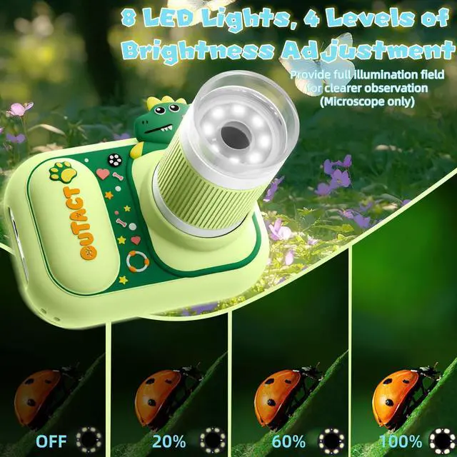 Alt view image 4 of 7 - _Mega Brand 2in1 Microscope for Kids&Video Camera,1000X Digital Microscope with 2.4" Screen,1080P Portable Handheld Kids Camera Toys,STEM Educational Science Kit Toys for 3-12 Age Years Old Boys Girls