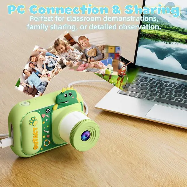 Alt view image 7 of 7 - _Mega Brand 2in1 Microscope for Kids&Video Camera,1000X Digital Microscope with 2.4" Screen,1080P Portable Handheld Kids Camera Toys,STEM Educational Science Kit Toys for 3-12 Age Years Old Boys Girls