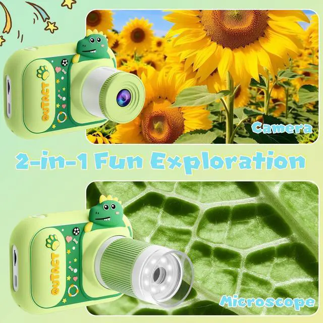 Alt view image 2 of 7 - _Mega Brand 2in1 Microscope for Kids&Video Camera,1000X Digital Microscope with 2.4" Screen,1080P Portable Handheld Kids Camera Toys,STEM Educational Science Kit Toys for 3-12 Age Years Old Boys Girls