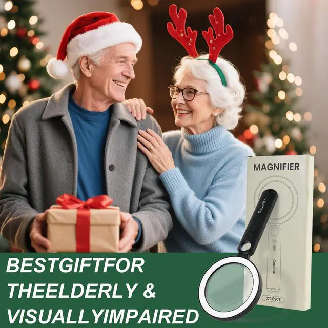 Alt view image 7 of 7 - Glass Magnifying Glass with Light Handheld 10X 30X Magnifier with 36 LEDs, 5 Color Modes Rechargeable Lighted Magnifiers, Gift for Senior Reading, Coin, Stamps, Inspection (White & Black)