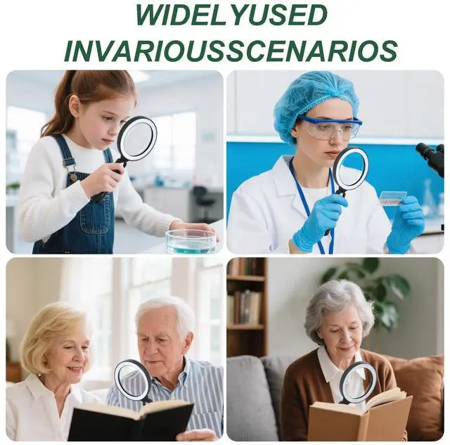 Alt view image 6 of 7 - Glass Magnifying Glass with Light Handheld 10X 30X Magnifier with 36 LEDs, 5 Color Modes Rechargeable Lighted Magnifiers, Gift for Senior Reading, Coin, Stamps, Inspection (White & Black)