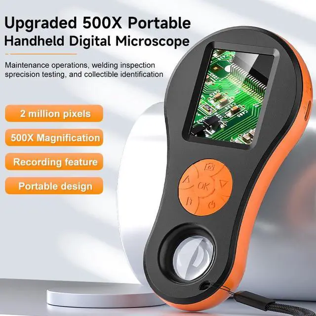 Alt view image 2 of 7 - _Mega Brand Digital Microscope Handheld 2.0 inch IPS Color Screen,Portable Digital Magnifying Glass,Marco Microscope for Kids,Built-in 8LED Lights,USB Compatible with PC Windows, Mac OS