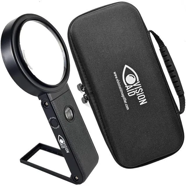 Main image of _Mega Brand 30x Hands-Free Magnifying Glass with USB Rechargeable 36 LED Lights, Storage Case | 40x Loupe Magnifier with Stand for Reading Coins Low _Mega Brand