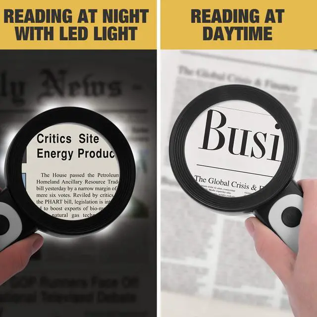 Alt view image 4 of 7 - _Mega Brand Magnifying Glass with Light, 30X Handheld Large 18LED Cold and Warm Light with 3 Modes, Illuminated Magnifier for Seniors Reading, Inspection, Coins, Jewelry, Exploring