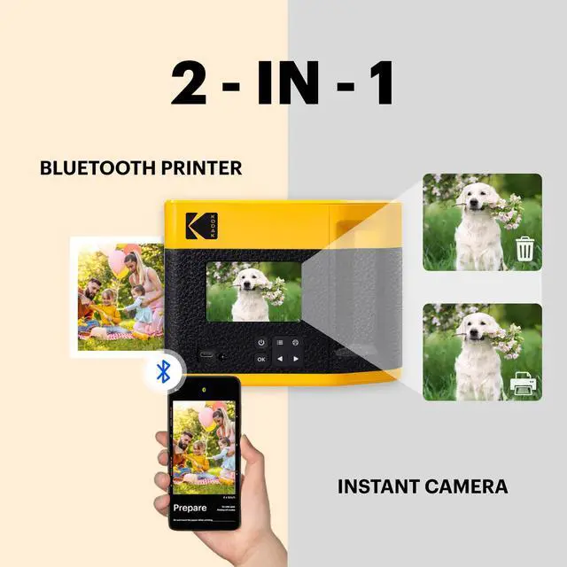 Alt view image 3 of 7 - _Mega Brand Mini Shot 4 ERA 4PASS 2-in-1 Instant Camera and Photo Printer (4x4) (Yellow, Camera + 10 Sheets)