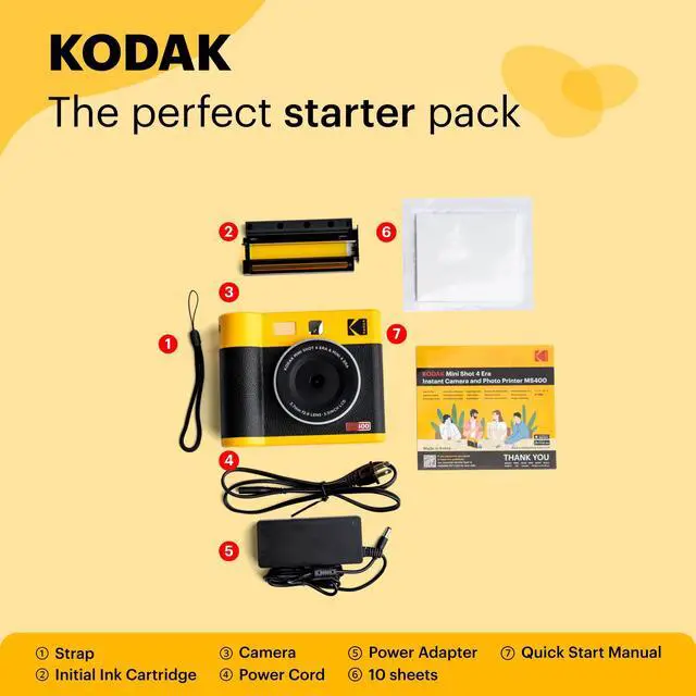 Alt view image 2 of 7 - _Mega Brand Mini Shot 4 ERA 4PASS 2-in-1 Instant Camera and Photo Printer (4x4) (Yellow, Camera + 10 Sheets)