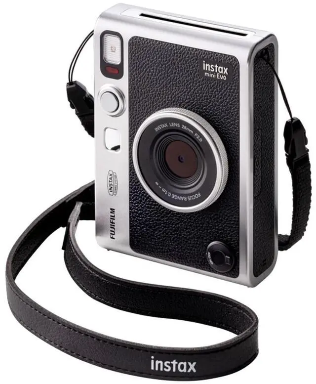 Alt view image 7 of 7 - _Mega Brand Instax Mini EVO Hybrid Instant Camera Black Bundle with Instax Mini Instant Film 20 Sheets, 32GB microSD Card, Vintage Style Black Camera Case, Bundle