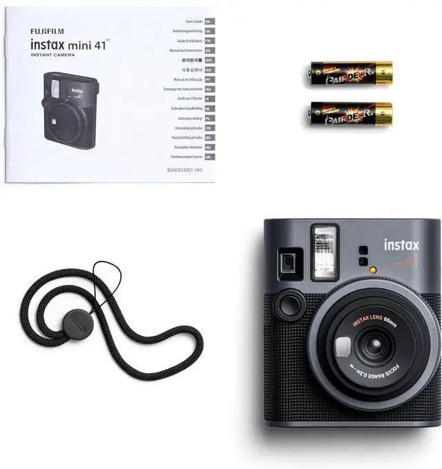 Alt view image 6 of 7 - _Mega Brand Instax Mini 41 Instant Camera Vintage Black. + _Mega Bran Value Pack (40 Sheets) + Shutter Accessories Bundle, Includes Vintage Style Compatible Carrying Case, Black Photo Album 64 Pockets