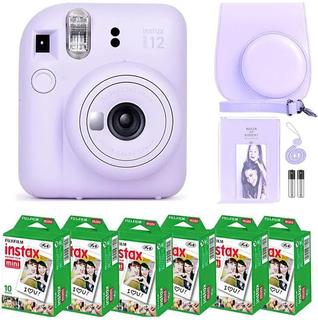 Main image of _Mega Brand Instax Mini 12 Camera with _Mega Brand Instant Mini Film (60 Sheets) Bundle with Deals Number One Accessories Including Carrying Case, Photo Album, Stickers (Lilac Purple)