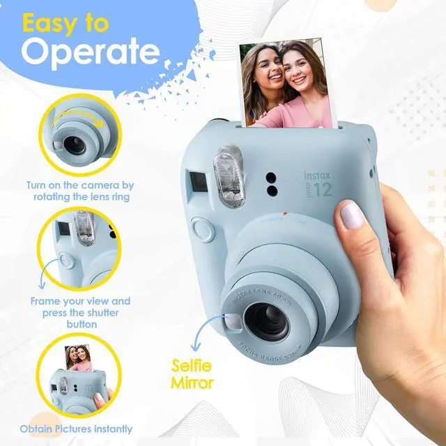 Alt view image 2 of 7 - _Mega Brand Instax Mini 12 Camera with _Mega Brand Instant Mini Film (60 Sheets) Bundle with Deals Number One Accessories Including Carrying Case, Photo Album, Stickers (Lilac Purple)