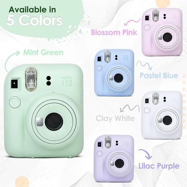 Alt view image 7 of 7 - _Mega Brand Instax Mini 12 Camera with _Mega Brand Instant Mini Film (60 Sheets) Bundle with Deals Number One Accessories Including Carrying Case, Photo Album, Stickers (Lilac Purple)