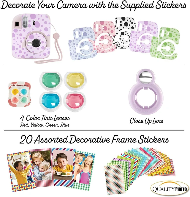 Alt view image 6 of 7 - Instax Mini 12 Instant Camera + 60 Photo Prints + Accessories, Lilac Purple