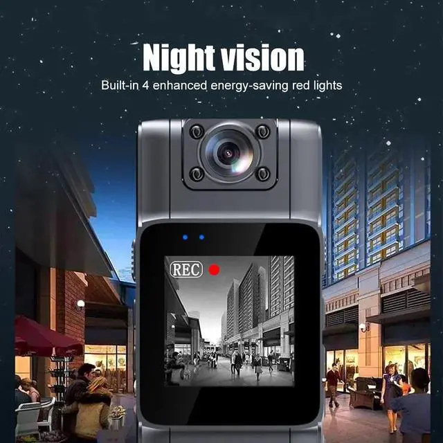 Alt view image 2 of 7 - _Mega Brand Body Camera, 1080P Bodycam with 1.54 in Screen Recorder, Support 8-10Hours Recording, 180° Rotatable Lens, Camcorder with Audio for Walking, Travel, Daily Proof 128G
