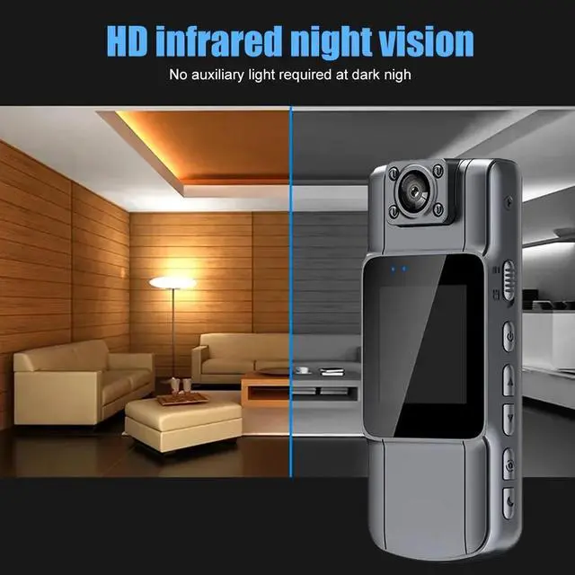 Alt view image 3 of 7 - _Mega Brand Body Camera, 1080P Bodycam with 1.54 in Screen Recorder, Support 8-10Hours Recording, 180° Rotatable Lens, Camcorder with Audio for Walking, Travel, Daily Proof 128G