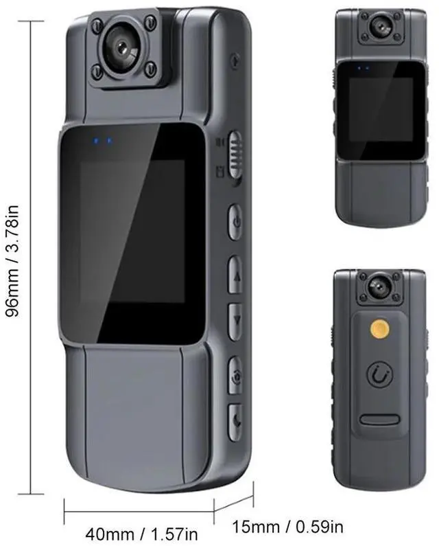 Alt view image 6 of 7 - _Mega Brand Body Camera, 1080P Bodycam with 1.54 in Screen Recorder, Support 8-10Hours Recording, 180° Rotatable Lens, Camcorder with Audio for Walking, Travel, Daily Proof 128G