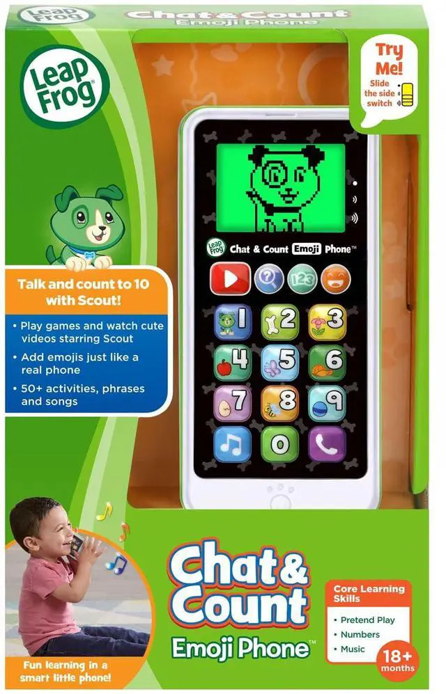 Alt view image 7 of 7 - _Mega Brand Chat and Count Emoji Phone, Green