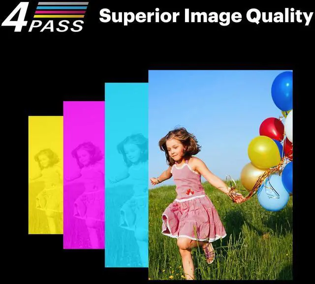 Alt view image 7 of 7 - _Mega Brand Mini 2 Retro 4PASS Portable Photo Printer, 2.1x3.4 inches, 38 Sheets Bundle, White