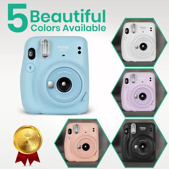 Alt view image 5 of 6 - _Mega Brand Instax Mini 11 Camera with _Mega Brand Instant Mini Film (60 Sheets) Bundle with Deals Number One Accessories Including Carrying Case, Selfie Lens, Photo Album, Stickers (Ice White)