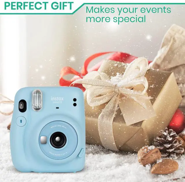Alt view image 6 of 6 - _Mega Brand Instax Mini 11 Camera with _Mega Brand Instant Mini Film (60 Sheets) Bundle with Deals Number One Accessories Including Carrying Case, Selfie Lens, Photo Album, Stickers (Ice White)