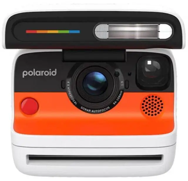 Main image of Flip Instant Camera with Sonar Autofocus and Retro Design (White) | Hyperfocal 4-Lens System, Uses sound waves to measure distance and adjust focus