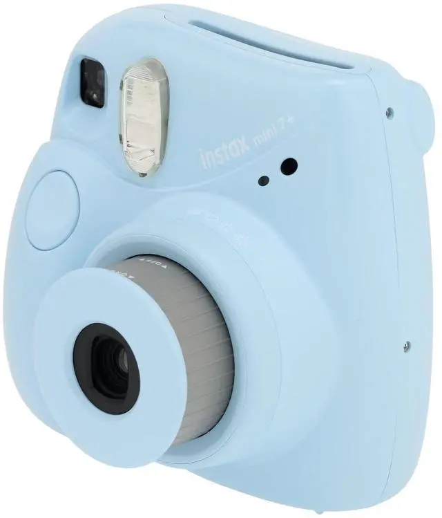 Alt view image 3 of 7 - _Mega Brand Instax Mini 7+ Camera, Easy to Operate, Portable, Handy Selfie Mirror, Polaroid Camera, Perfect for Beginners and Experts, Sleek and Stylish Design - Light Blue